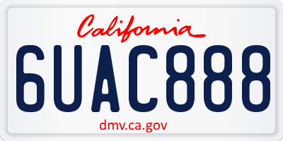 CA license plate 6UAC888