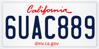 CA license plate 6UAC889