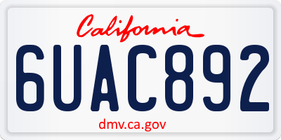 CA license plate 6UAC892