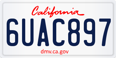 CA license plate 6UAC897
