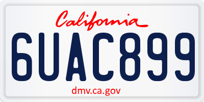 CA license plate 6UAC899