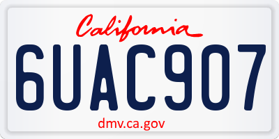 CA license plate 6UAC907