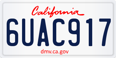 CA license plate 6UAC917