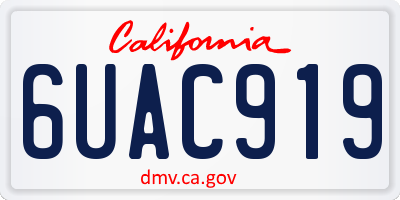 CA license plate 6UAC919