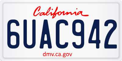 CA license plate 6UAC942