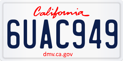 CA license plate 6UAC949