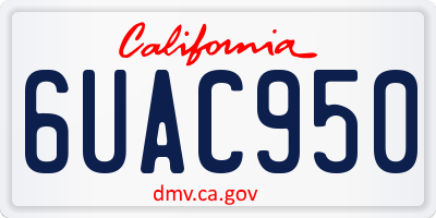 CA license plate 6UAC950