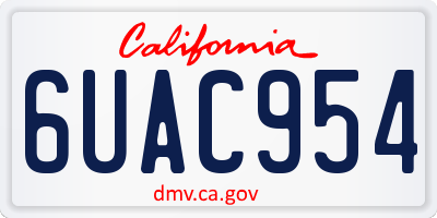 CA license plate 6UAC954