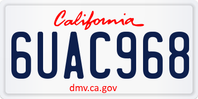 CA license plate 6UAC968