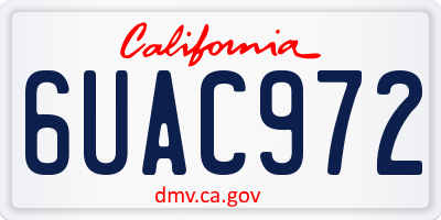 CA license plate 6UAC972