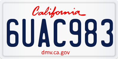 CA license plate 6UAC983