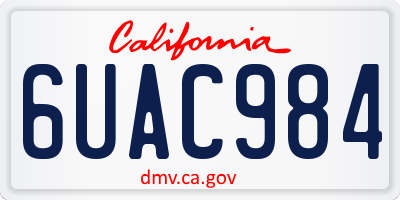 CA license plate 6UAC984