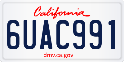 CA license plate 6UAC991