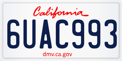 CA license plate 6UAC993