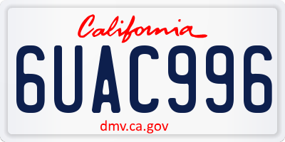 CA license plate 6UAC996