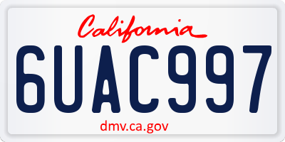 CA license plate 6UAC997