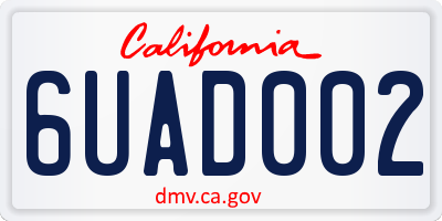 CA license plate 6UAD002