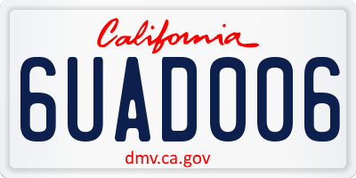 CA license plate 6UAD006