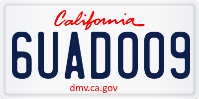 CA license plate 6UAD009