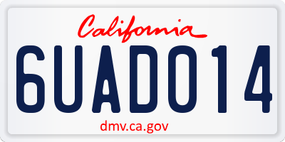 CA license plate 6UAD014