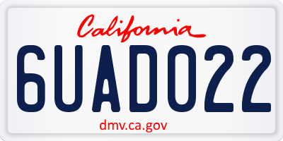 CA license plate 6UAD022