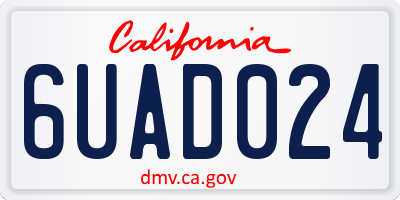 CA license plate 6UAD024