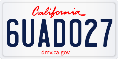 CA license plate 6UAD027