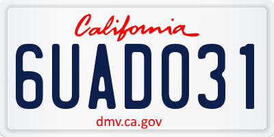 CA license plate 6UAD031
