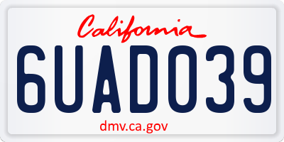 CA license plate 6UAD039