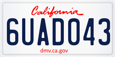 CA license plate 6UAD043