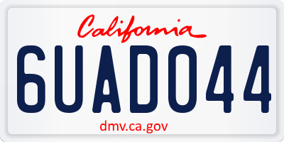 CA license plate 6UAD044