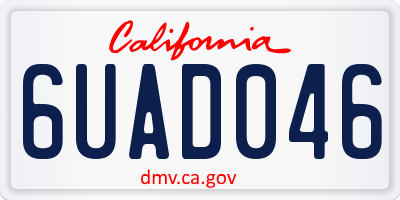 CA license plate 6UAD046