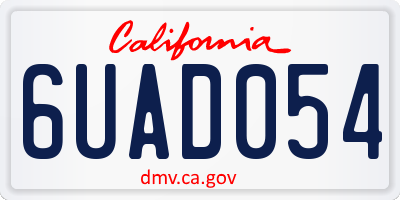 CA license plate 6UAD054