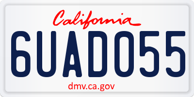 CA license plate 6UAD055
