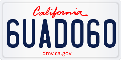 CA license plate 6UAD060