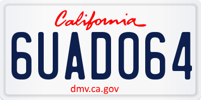 CA license plate 6UAD064