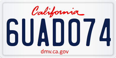 CA license plate 6UAD074