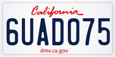 CA license plate 6UAD075
