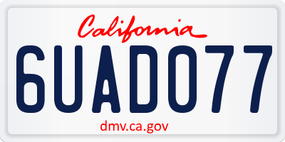 CA license plate 6UAD077
