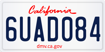 CA license plate 6UAD084