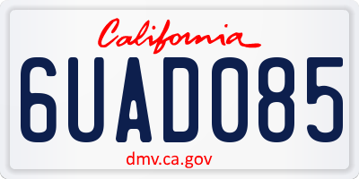 CA license plate 6UAD085