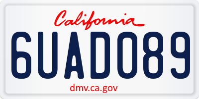 CA license plate 6UAD089