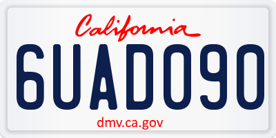 CA license plate 6UAD090
