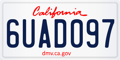 CA license plate 6UAD097
