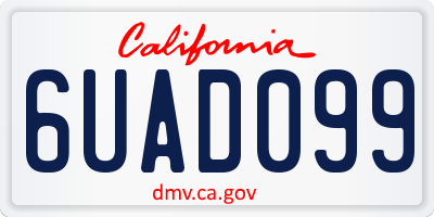 CA license plate 6UAD099