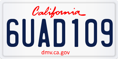CA license plate 6UAD109