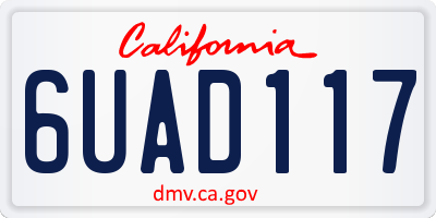 CA license plate 6UAD117