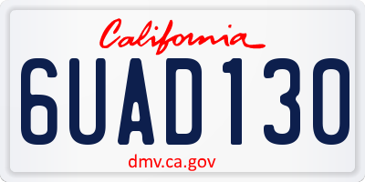 CA license plate 6UAD130