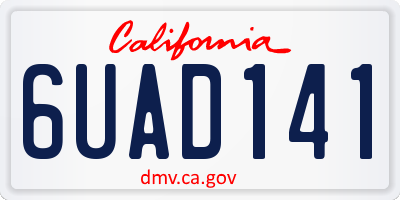 CA license plate 6UAD141