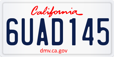 CA license plate 6UAD145